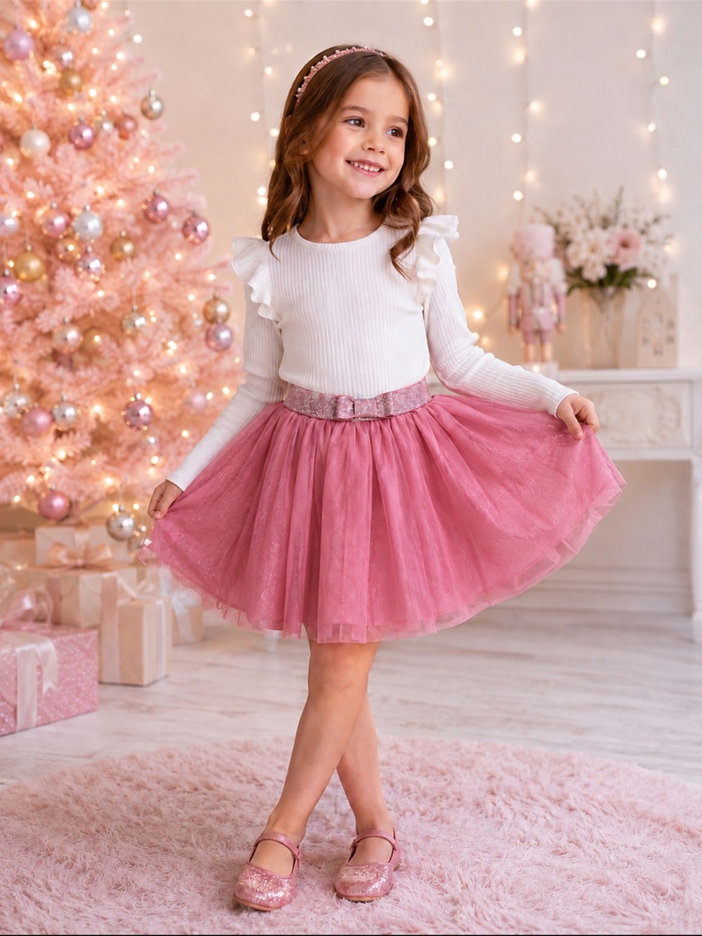 Baby GAP Pink Tulle Sequin Skirt Size 5 Fairy Princess Sparkle Holiday Party